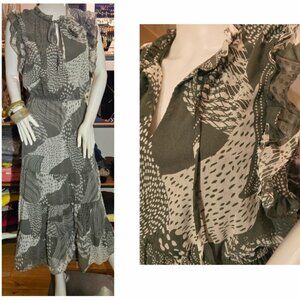 NWOT Green Friily Tier Maxi Dress Large